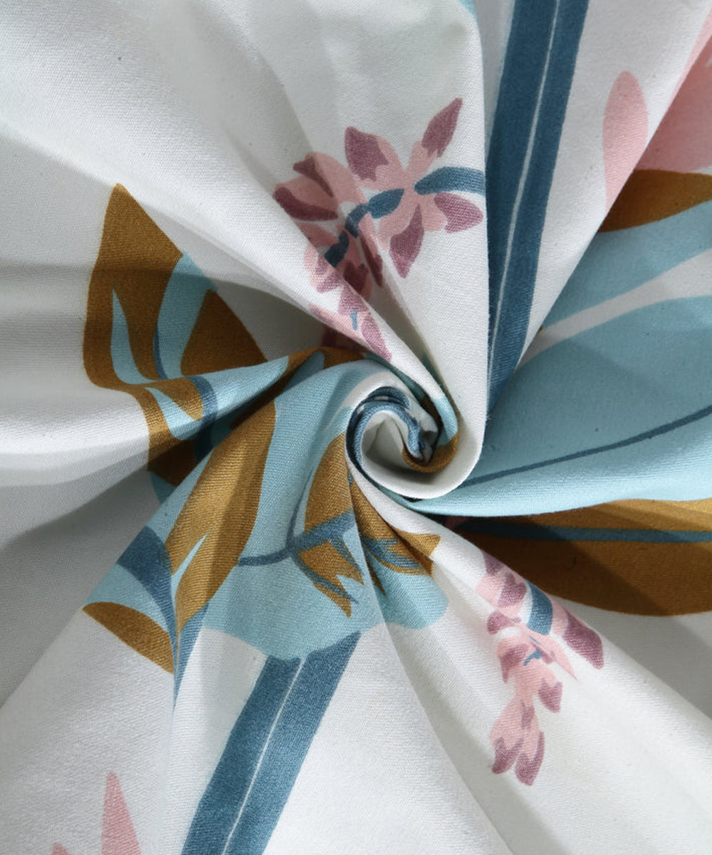 Whispering Leaves Flat Double Bedsheet with 2 Pillow Covers