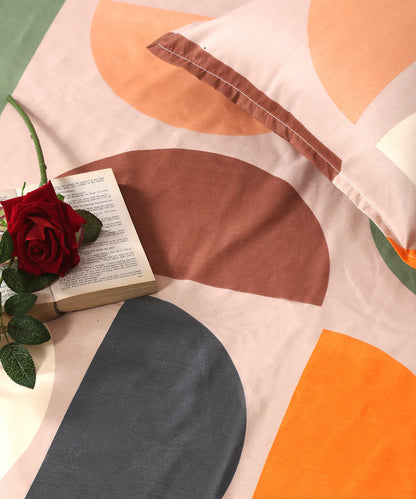 Multi Color Flat Double Bedsheet With 2 Pillow Covers