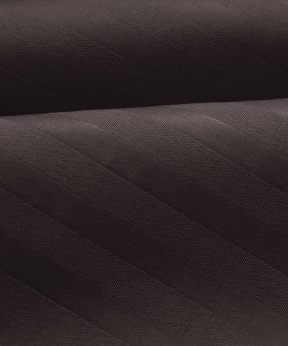 Brown Satin Stripe Double Bed With 2 Pillow Covers