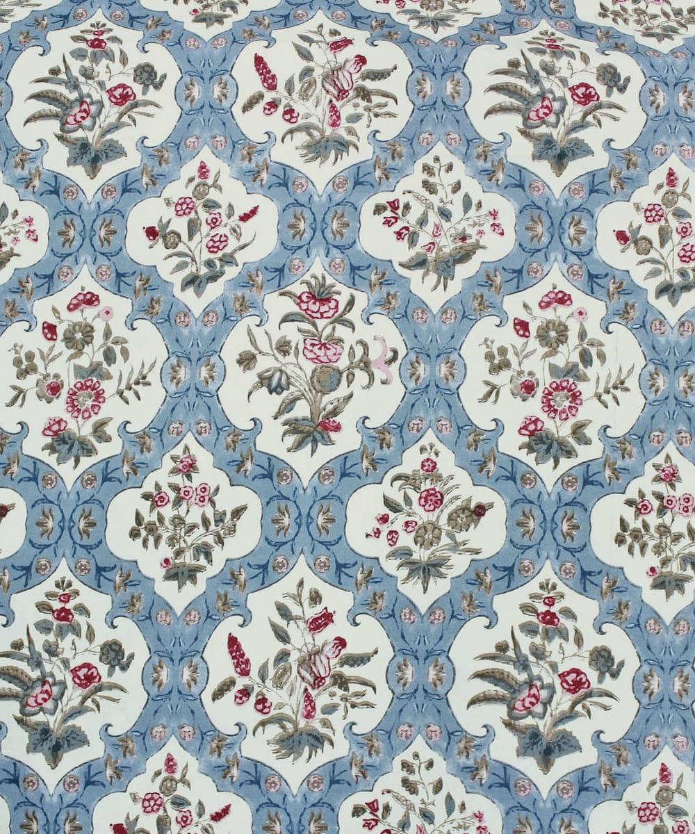 Blue Ethnic Flat Double Bedsheet With 2 Pillow Cover