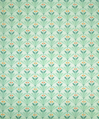 Green Floral Double Bedsheet With 2 Pillow Cover