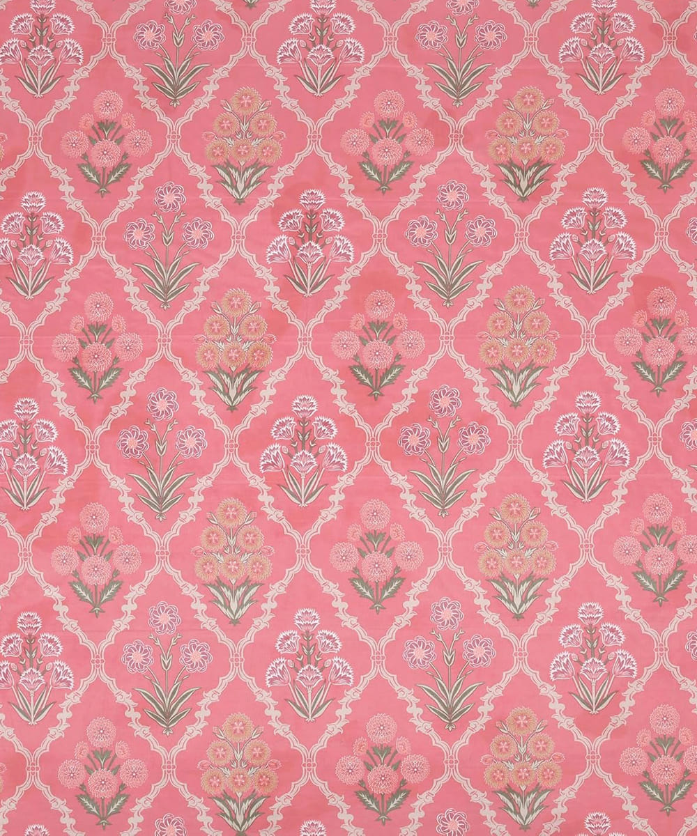 Coral Blossom Flat Double Bedsheet With 2 Pillow Covers