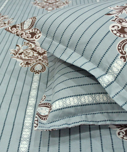 Classic Striped Majesty Flat Double Bedsheet With 2 Pillow Covers