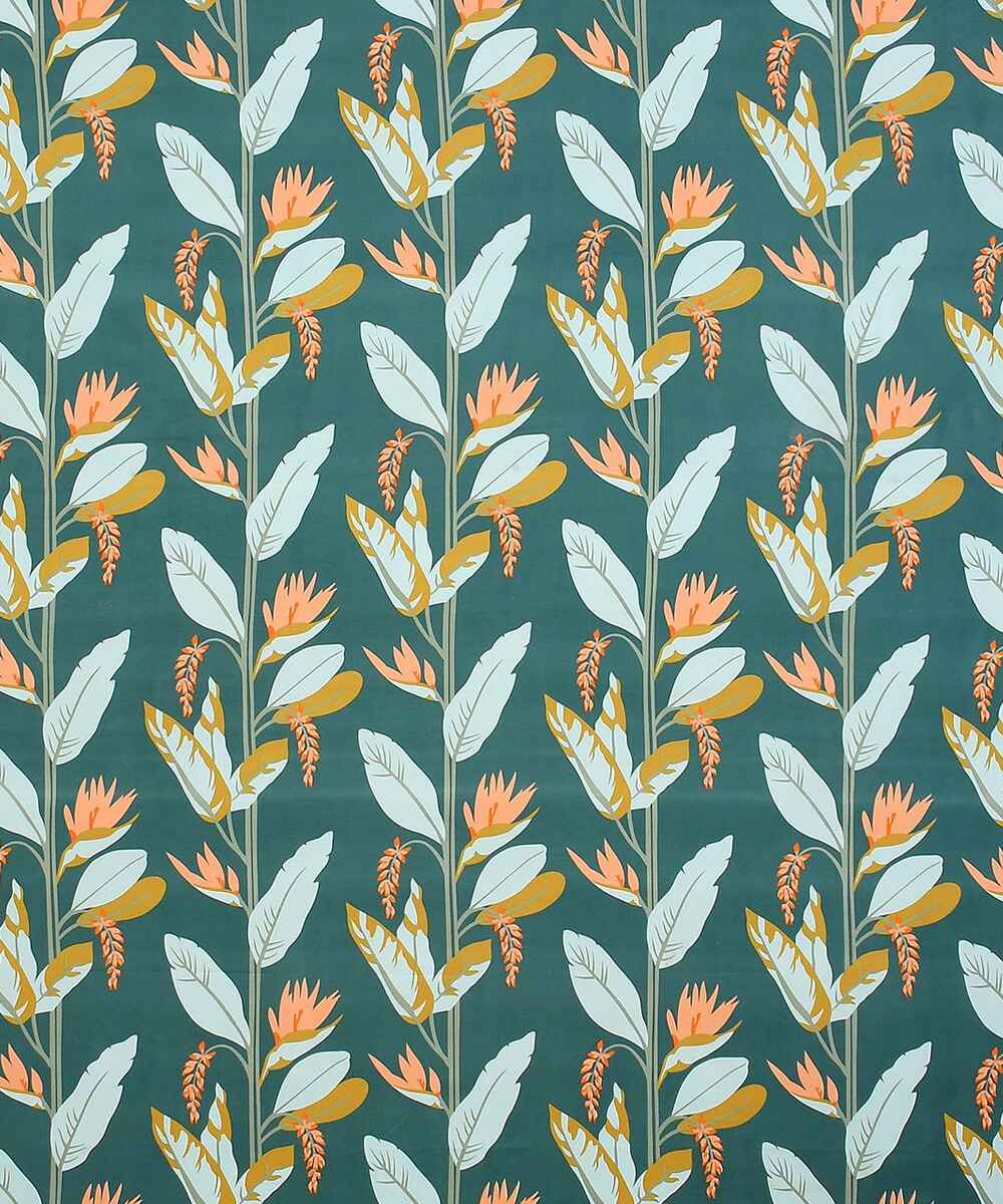 Dark Green Floral Flat Double  Bedsheet with 2 Pillow Covers