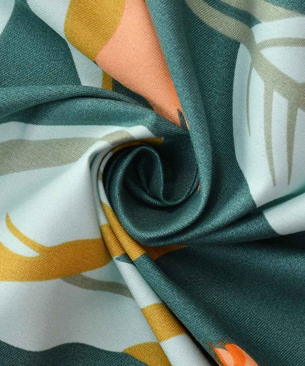 Dark Green Floral Flat Double  Bedsheet with 2 Pillow Covers