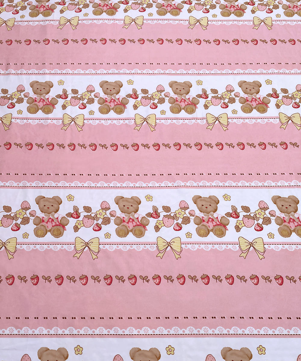 Teddy Blossom Flat Double Bedsheet With 2 Pillow Cover