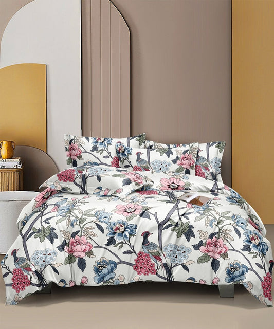 Orchard Elegance Flat Double Bedsheet With 2 Pillow Covers