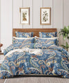 Blue Blossom Flat King Bedsheet With 2 Pillow Cover