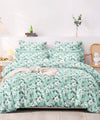 Green Blossom Flat Double Bedsheet With 2 Pillow Cover