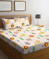 Jungle Safari Adventure Kids Flat Double Bedsheet With 2 Pillow Covers