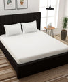 White Satin Stripe Flat King Bedsheet With 2 Pillow Covers