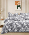 Smoky Floral Serenade Flat King Bedsheet With 2 Pillow Covers