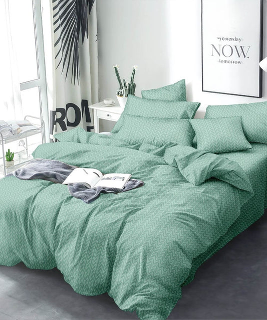 Mint Mirage Flat Double Bedsheet With 2 Pillow Covers