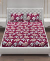 Floral House Flat King Bedsheet With 2 Pillow Cover