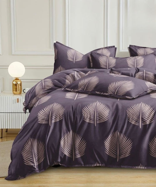 Twilight Leaves Flat King Bedsheet With 2 Pillow Covers
